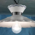 Plafoniera Artisan din ceramica cu efect de broderie pictata manual - Ravenna Viadurini