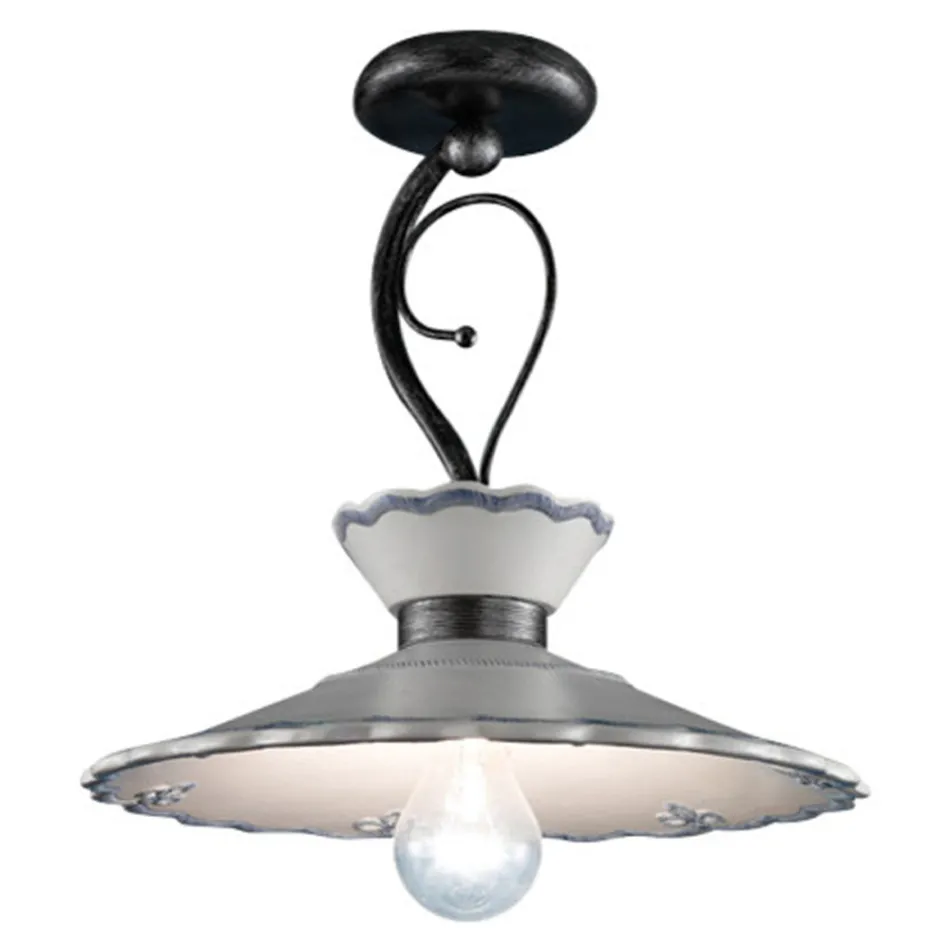 Plafoniera Artisan din ceramica cu efect de broderie pictata manual - Ravenna Viadurini