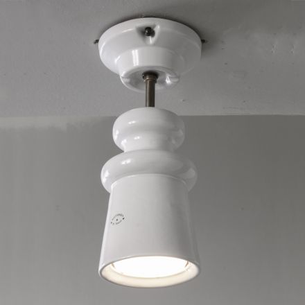 Lampă de tavan fabricată manual din maiolică și aluminiu, fabricată în Italia - Toscot Battersea Viadurini