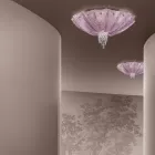 Plafoniera din sticlă și metal venețian realizată manual, fabricată în Italia - Fabiana Viadurini