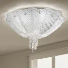 Plafoniera din sticlă și metal venețian realizată manual, fabricată în Italia - Fabiana Viadurini