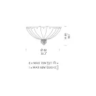 Plafoniera din sticlă și metal venețian realizată manual, fabricată în Italia - Fabiana Viadurini