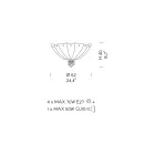 Plafoniera din sticlă și metal venețian realizată manual, fabricată în Italia - Fabiana Viadurini