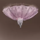 Plafoniera din sticlă și metal venețian realizată manual, fabricată în Italia - Fabiana Viadurini