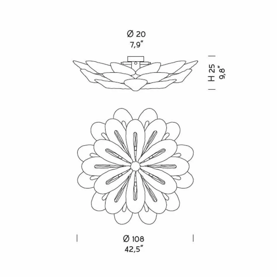 Lampă de tavan artizanală din sticlă venețiană afumată, fabricată în Italia - Minos Viadurini