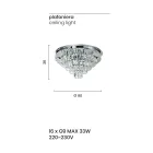 Plafoniera clasică din metal argintiu și pandantive din cristal - Jerome Viadurini