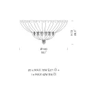 Plafoniera clasica din sticla Venetia si metal Made in Italy - Fabiana Viadurini