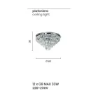 Plafoniera clasică din metal auriu și pandantive din cristal de lux - Jerome Viadurini