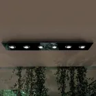 Lampă de tavan cu placă plată din sticlă cu coborâre - Kora Viadurini