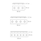 Lampă de tavan cu placă plată din sticlă cu coborâre - Kora Viadurini