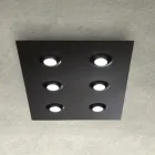 Lampă de tavan cu placă plată din sticlă cu coborâre Fabricată în Italia - Kora Viadurini