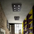 Lampă de tavan cu placă plată din sticlă cu coborâre Fabricată în Italia - Kora Viadurini