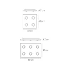 Lampă de tavan cu placă plată din sticlă cu coborâre Fabricată în Italia - Kora Viadurini