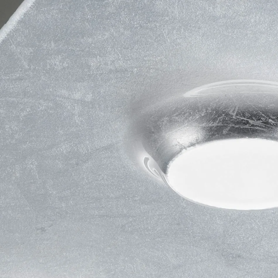 Lampă de tavan cu placă plată din sticlă cu coborâre Fabricată în Italia - Kora Viadurini