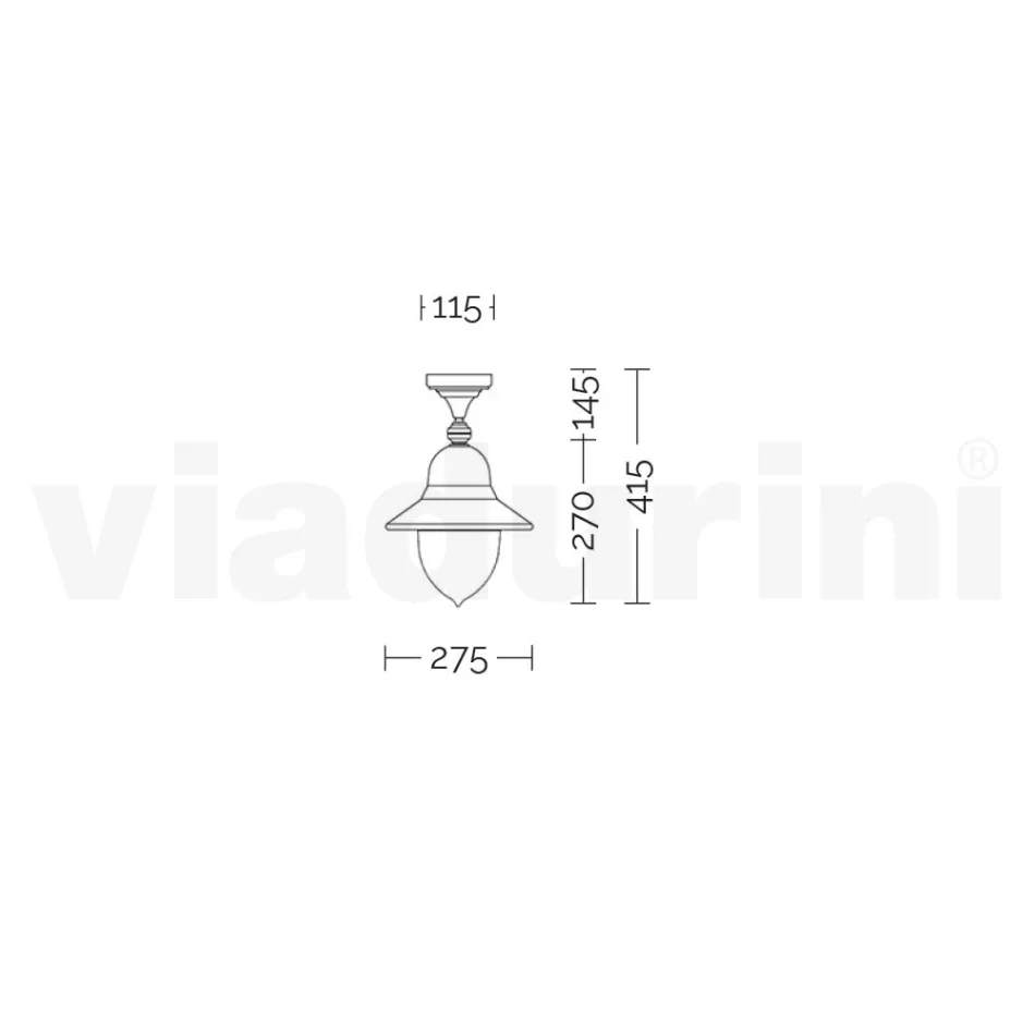 Plafoniera de exterior din aluminiu în stil vintage, fabricată în Italia - Cassandra Viadurini