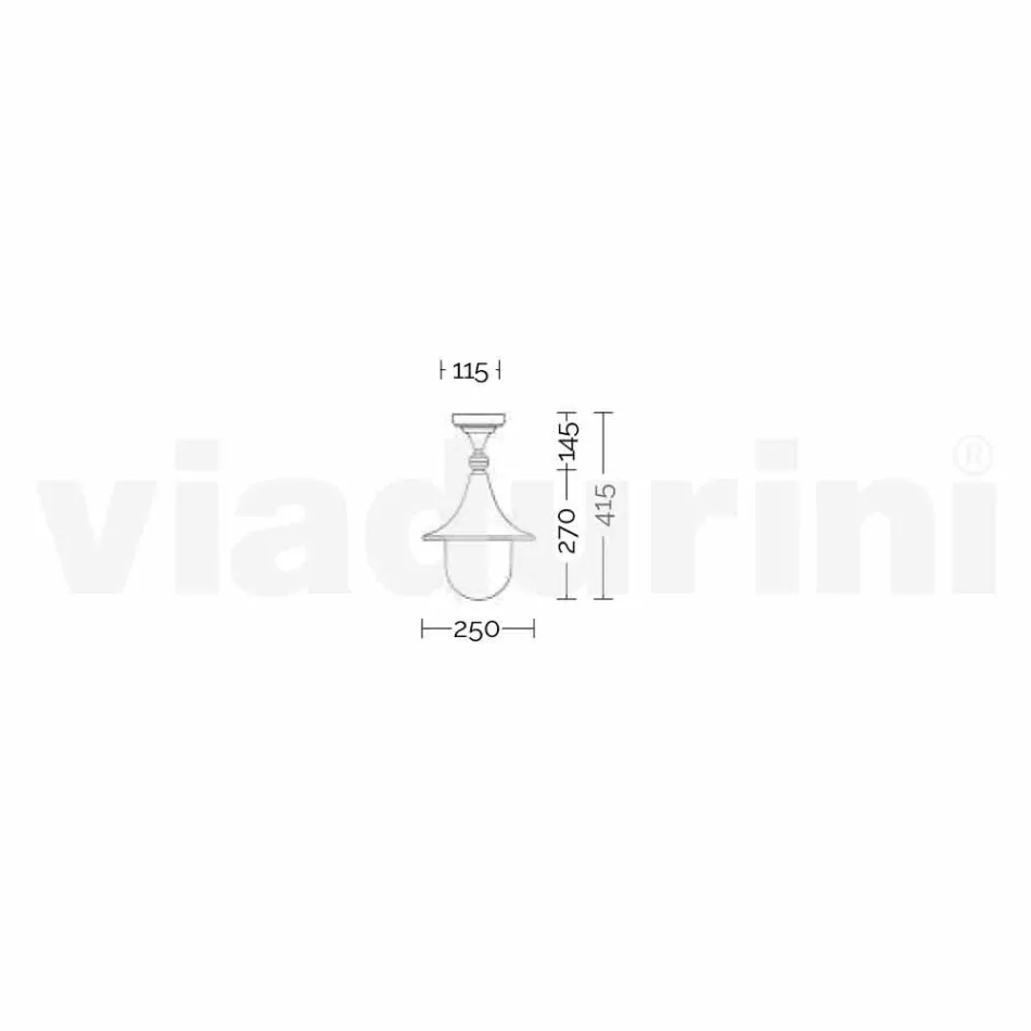 Lampă de plafon de grădină din aluminiu turnat în Italia, Anusca Viadurini