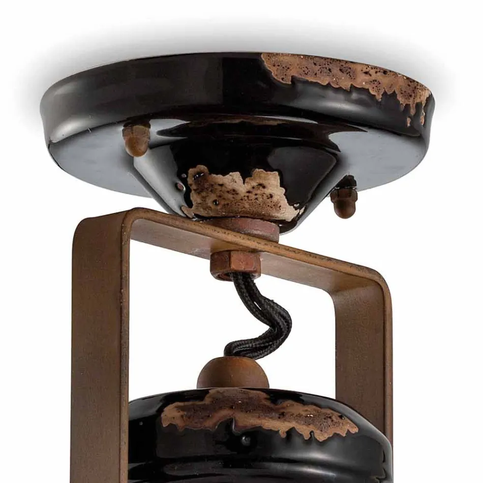 Lampă de plafon lumina reflectoarelor plafon ceramice, sticlă și metalo Bryanna Viadurini