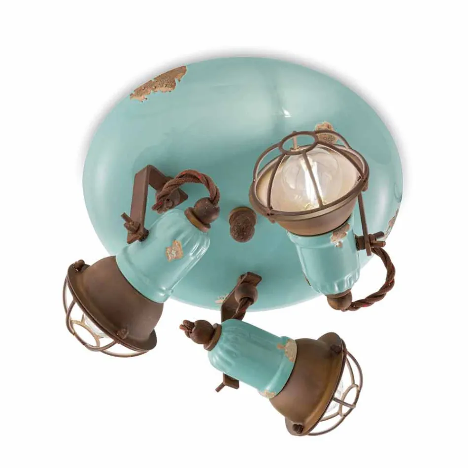 plafon de proiectare trei spoturi luminoase în stil industrial Allison Ferroluce Viadurini