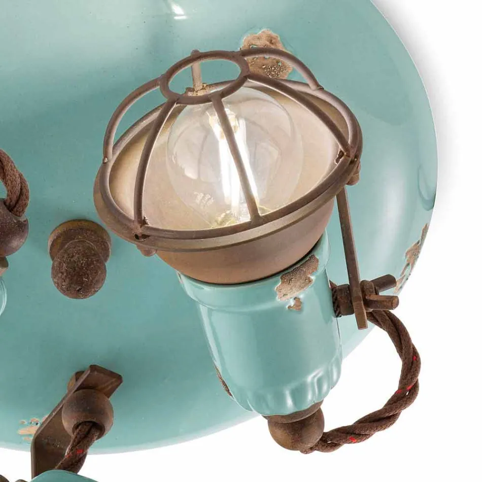 plafon de proiectare trei spoturi luminoase în stil industrial Allison Ferroluce Viadurini