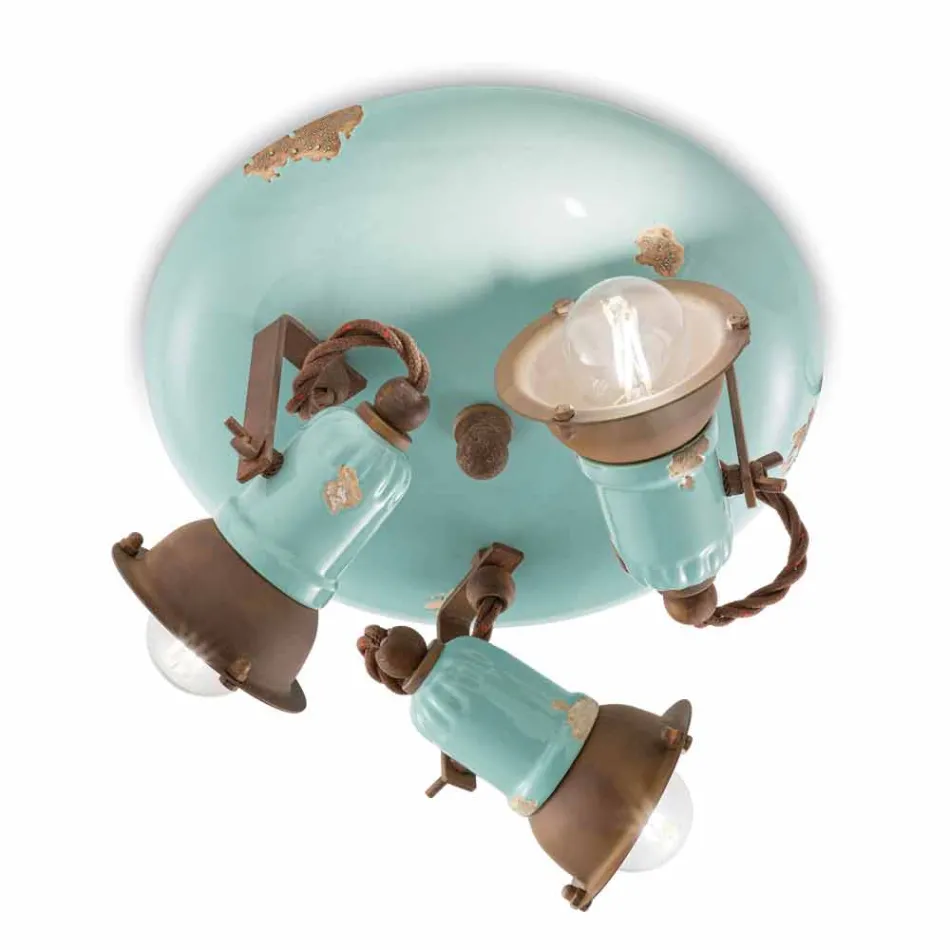 plafon de proiectare trei spoturi luminoase în stil industrial Allison Ferroluce Viadurini