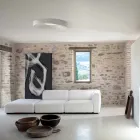 Lampă de tavan de design modern, din tencuială albă mată - lemn dulce Viadurini