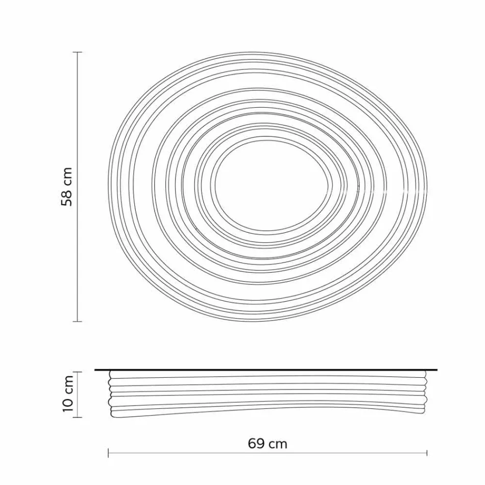 Lampă de tavan de design modern, din tencuială albă mată - lemn dulce Viadurini