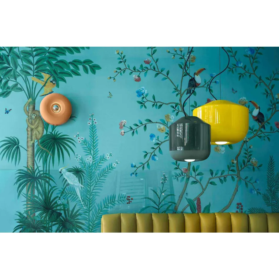 Plafonieră de design vintage în ceramică colorată fabricată în Italia - Bellota Viadurini