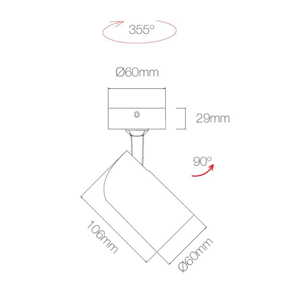 Plafoniera cu spot reglabil din aluminiu alb sau negru 4 piese - Lazzaro Viadurini
