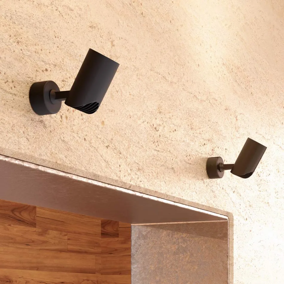 Plafoniera cu spot reglabil din aluminiu alb sau negru 4 piese - Lazzaro Viadurini