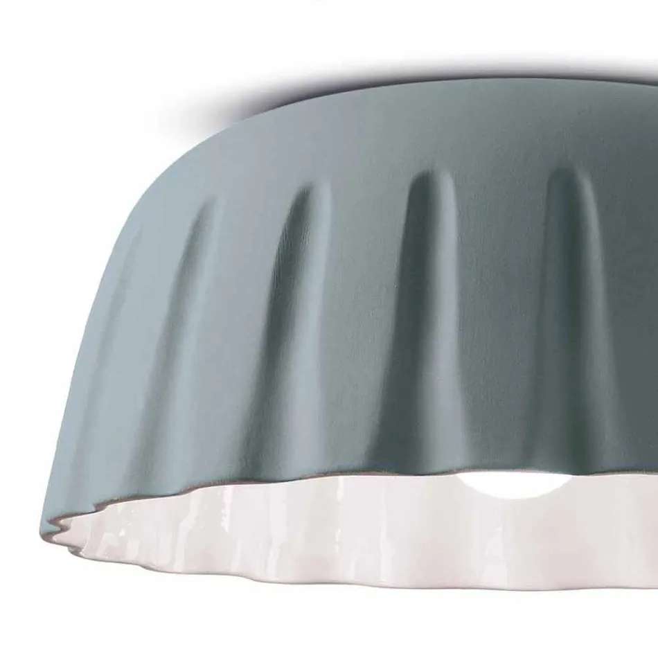 Plafonieră ceramică de design vintage fabricată în Italia - Ferroluce Madame Grès Viadurini