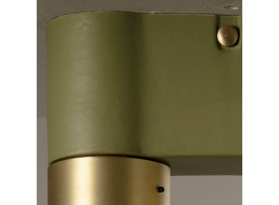 Lampă de tavan din ceramică și alamă periată Fabricată manual în Italia - Toscot Match Viadurini
