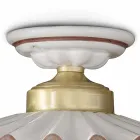 Plafoniera plisată din ceramică lucioasă și margine pictată manual - Laquila Viadurini