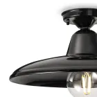 Plafoniera industrială vintage din ceramică neagră și fier - Bew Viadurini