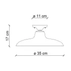 Plafoniera industrială vintage din ceramică neagră și fier - Bew Viadurini