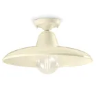 Plafoniera din ceramică albă sau neagră și fier industrial vintage - Bew Viadurini