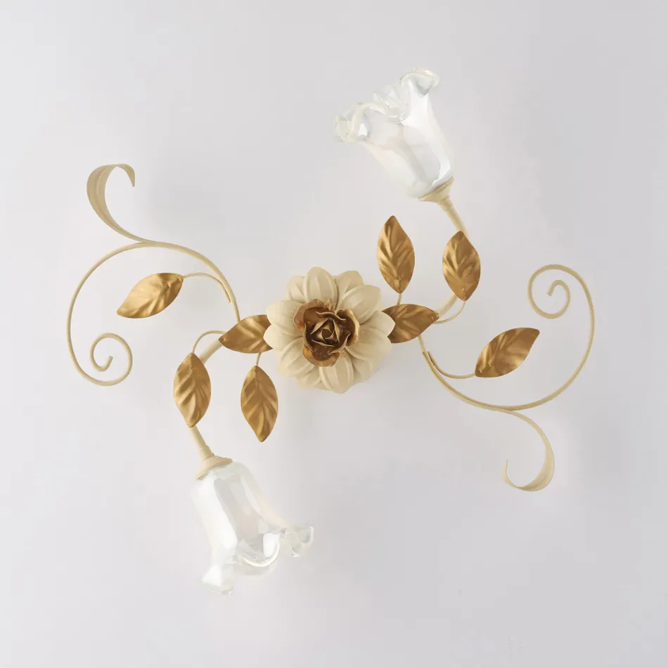 Lampă de tavan din fier lăcuit, culoare fildeș, fabricată în Italia, pentru decor interior - Marrakech Viadurini