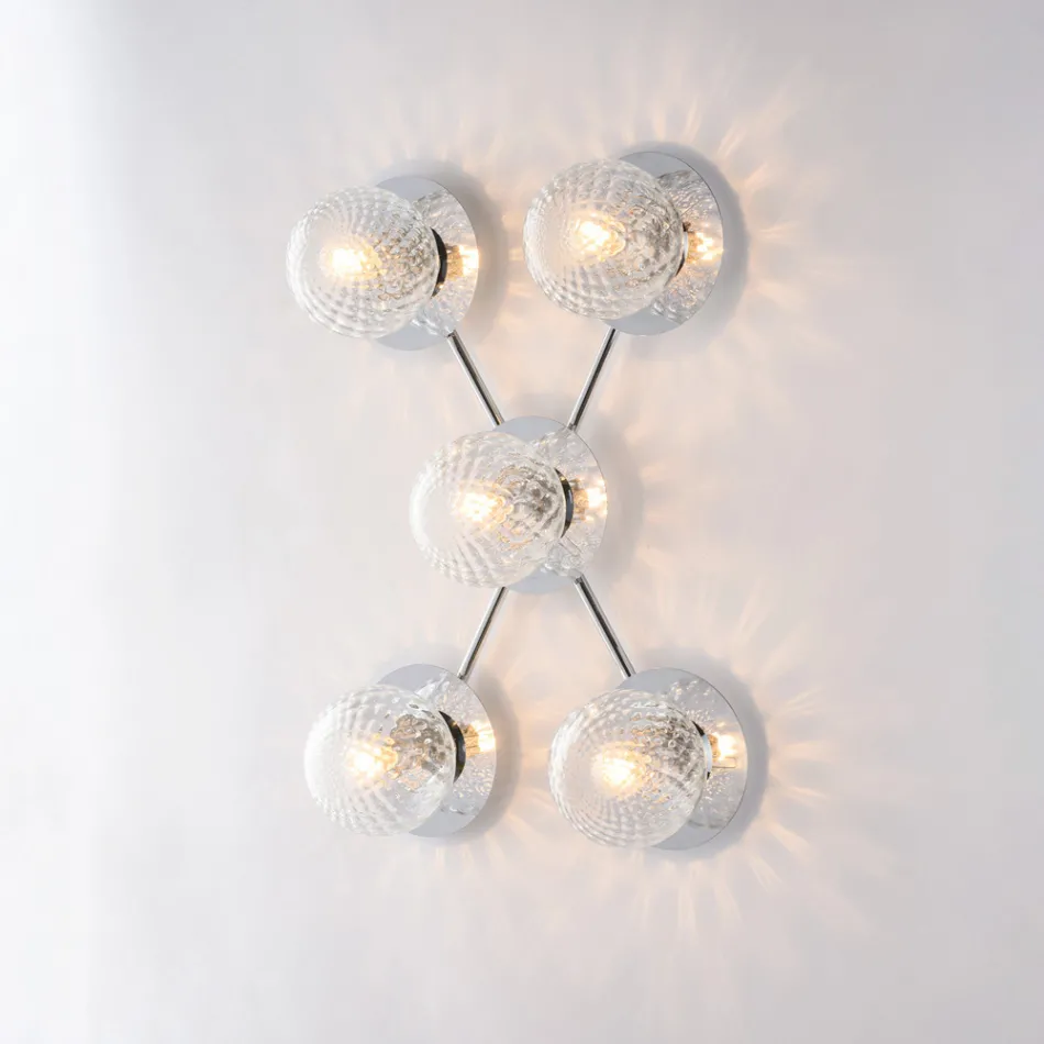 Lampă de tavan din fier forjat, fabricată în Italia, pentru decorarea interioară - Como Viadurini