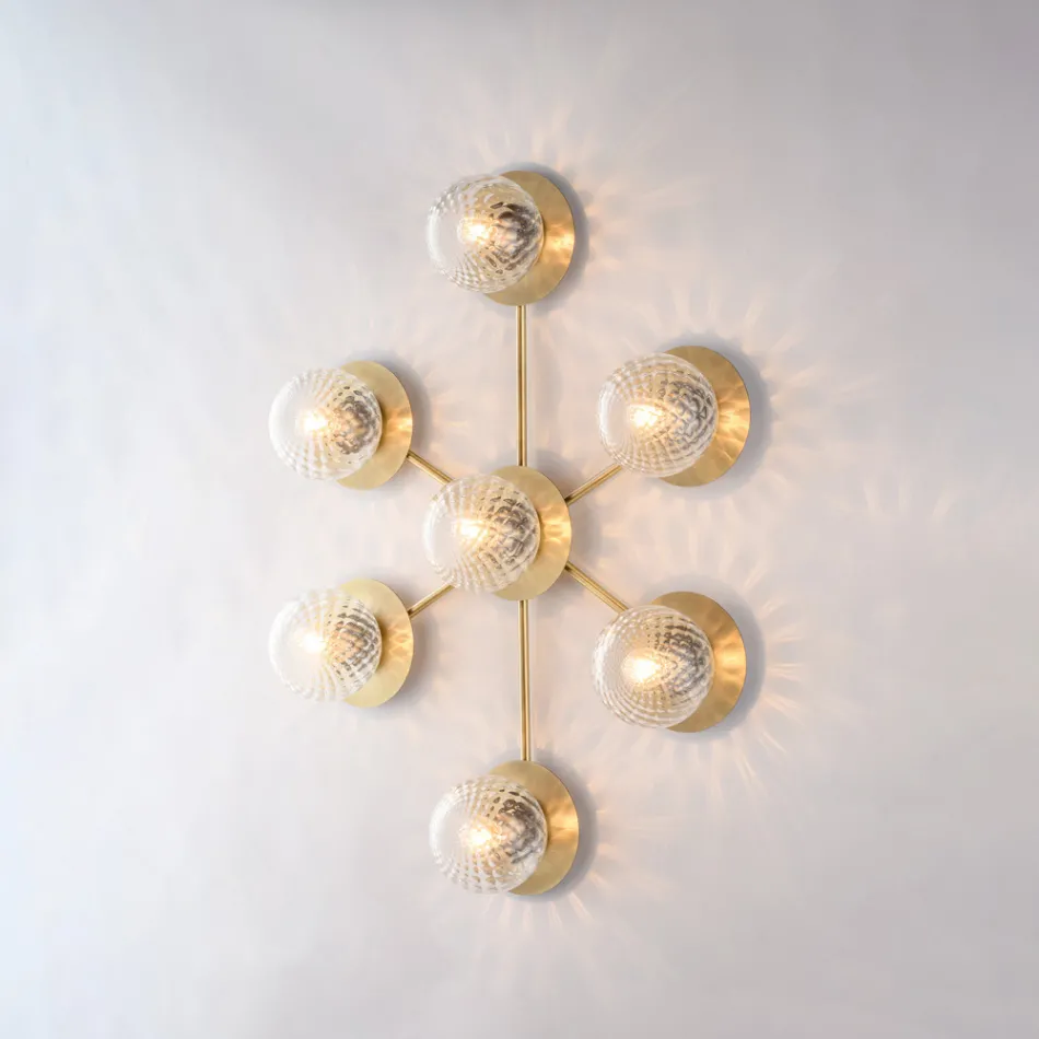 Lampă de tavan din fier forjat, fabricată în Italia, pentru decorarea interioară - Como Viadurini