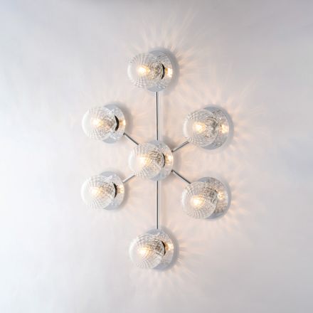 Lampă de tavan din fier forjat, fabricată în Italia, pentru decorarea interioară - Como Viadurini