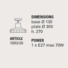 Lampă de plafon în toolă majolică și alamă, 30 cm, Rossi - Toscot Viadurini