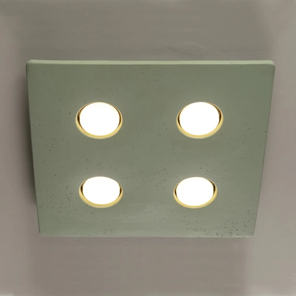 Lampă de tavan din majolică toscană glazurată Made in Italy - Toscot Vivaldi Viadurini