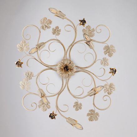 Lampă de tavan LED cromată, fabricată în Italia, pentru spații moderne – Fiore Viadurini