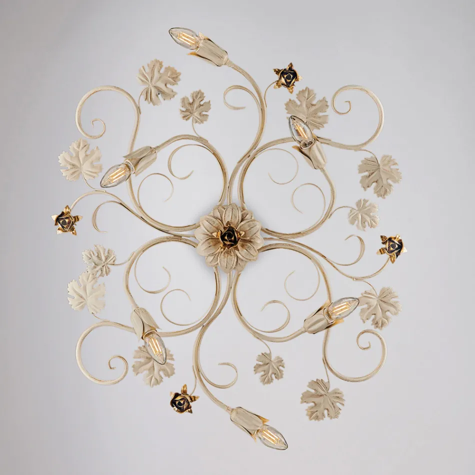 Lampă de tavan LED cromată, fabricată în Italia, pentru spații moderne – Fiore Viadurini