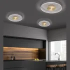 Lampă de tavan metalică cu difuzor din plexiglas cu micropuncte - Nora Viadurini