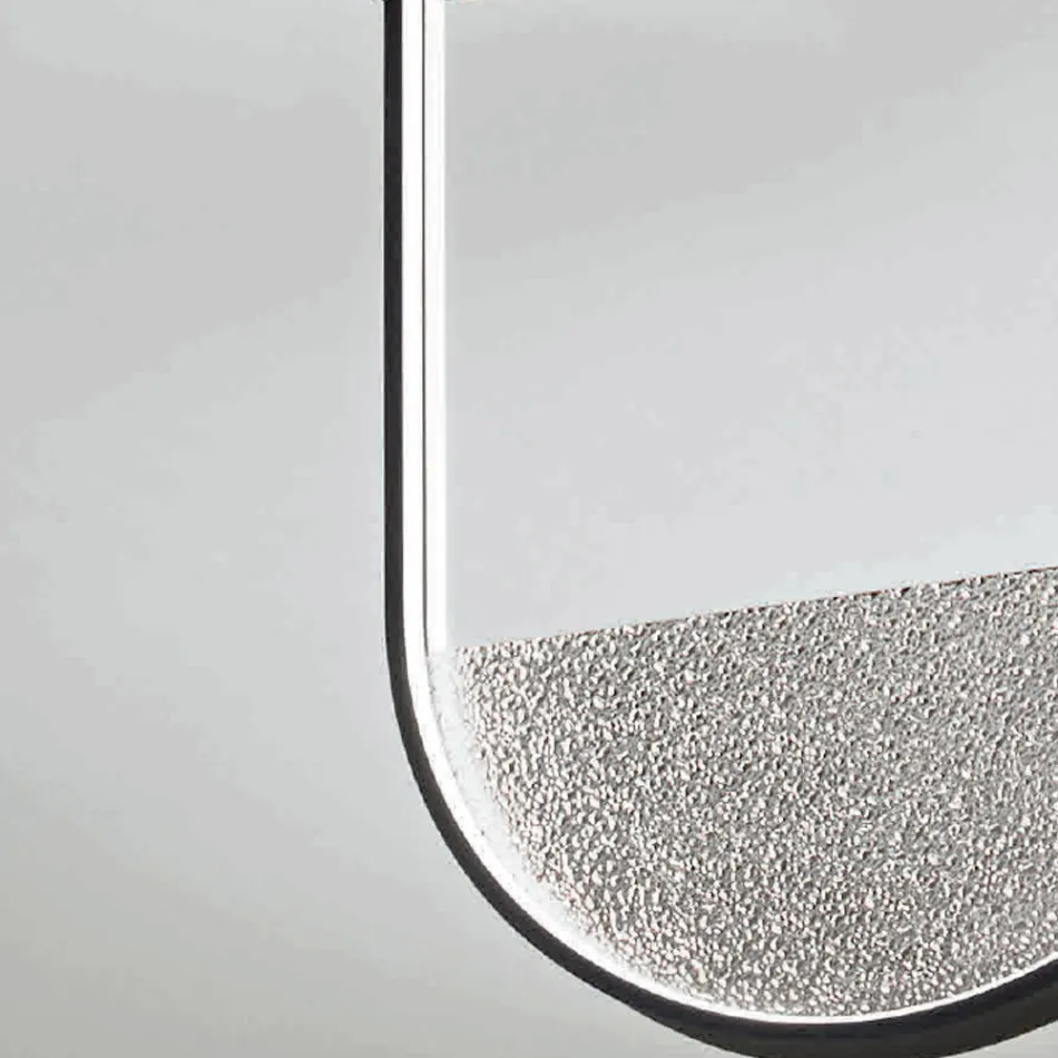 Plafoniera din metal vopsit și inserție detașabilă din sticlă granulată - Catalpa Viadurini