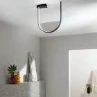 Plafoniera din metal vopsit și inserție detașabilă din sticlă granulată - Catalpa Viadurini