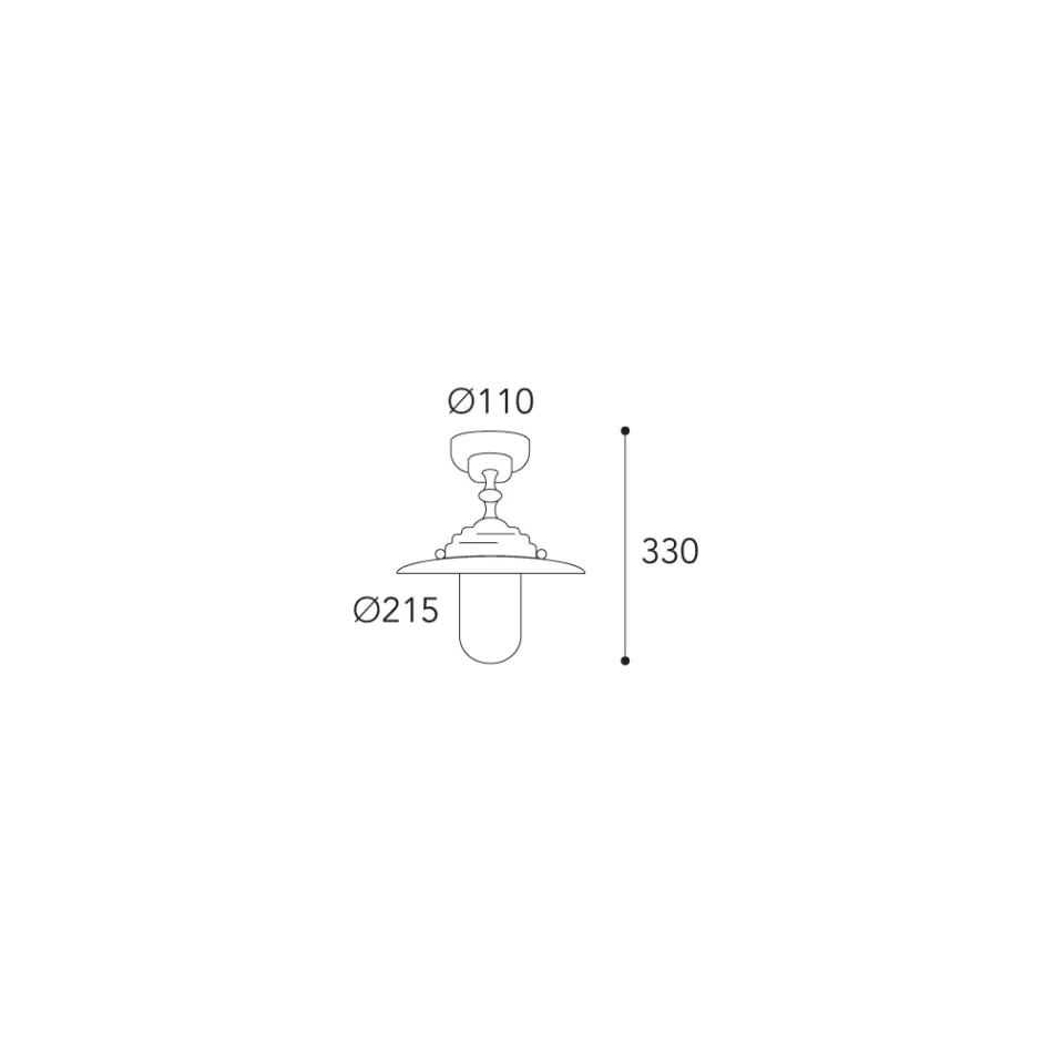 Lampă de tavan exterioară vintage din alamă, sticlă transparentă IP44 - Elfico Viadurini