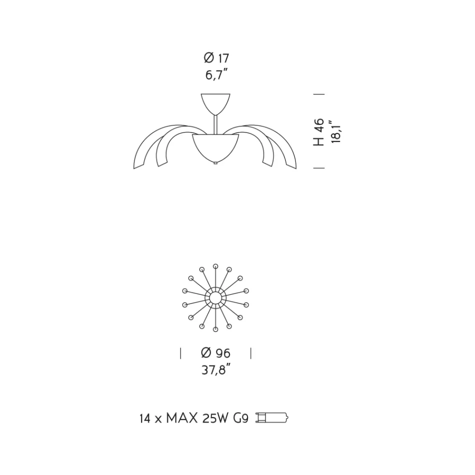 Plafoniera venețiană din sticlă și metal realizată manual în Italia - Jason Viadurini