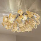 Lampă de tavan venețiană din sticlă și metal, realizată manual în Italia - Diamonique Viadurini