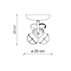 Plafoniera Industriala 2 Spoturi din Fier si Ceramica Artizanala - Loft Viadurini